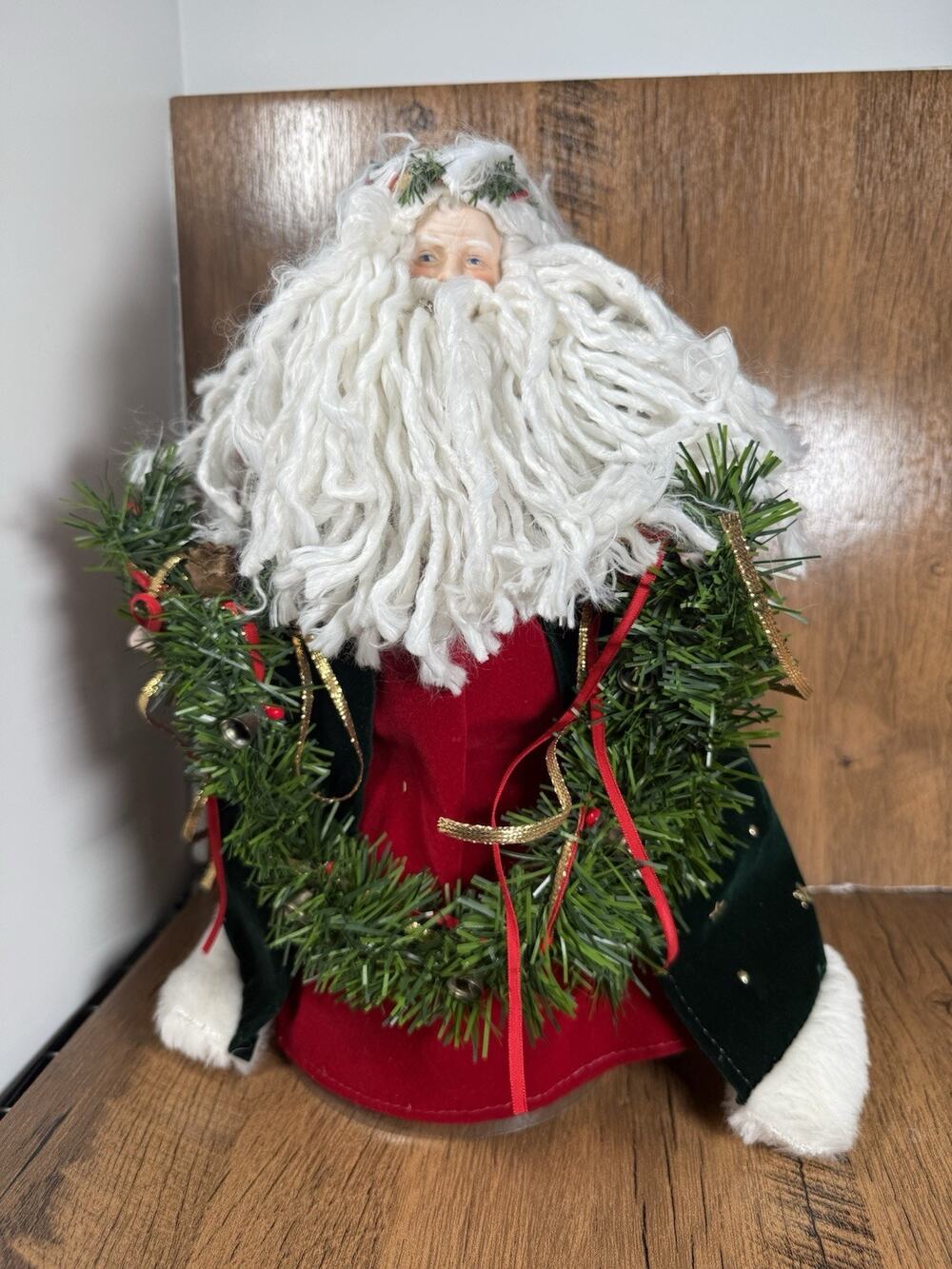 VTG Christmas Santa Tree Topper Table Décor Handmade